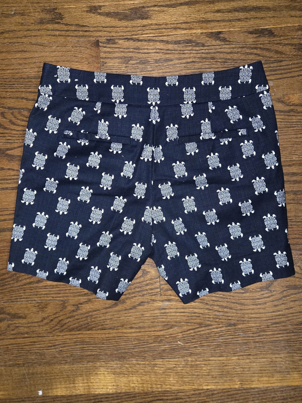 LOFT Navy Shorts with White Turtle Print - Picture 3 of 3